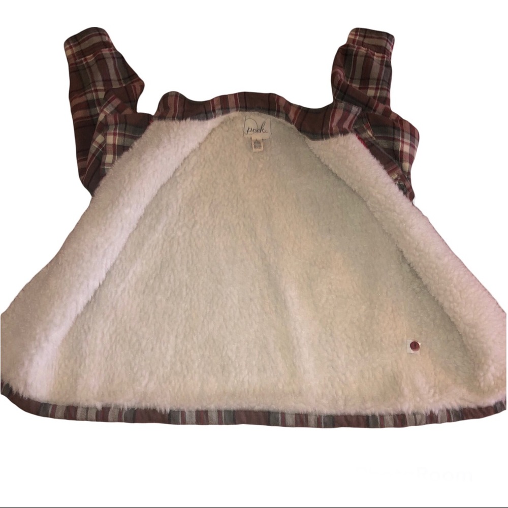 Peek Plaid Flannel Lined Jacket - Kids Size Large (8) Boy Girl Gender Neutral - Picture 4 of 6